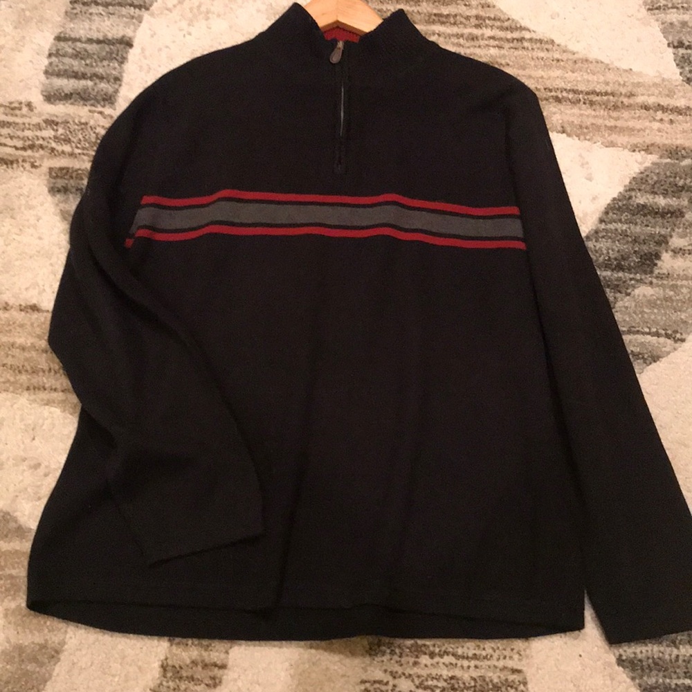 Black quarter zip Sweater | red & black sweater